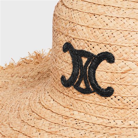 celine raffia hat|Women's Triomphe wide brim raffia beach hat .